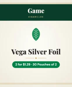 Game Vega Silver Foil Cigarillos 2 for $1.29 – 30 Pouches of 2