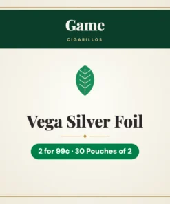 Game Vega Silver Foil Cigarillos 2 for 99¢ – 30 Pouches of 2
