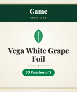 Game Vega White Grape Foil Cigarillos – 30 Pouches of 2