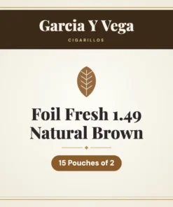 Garcia Y Vega Foil Fresh 1.49 Natural Brown Cigarillos – 15 Pouches of 2