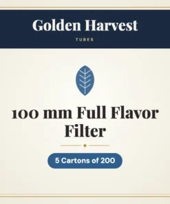 Golden Harvest 100 mm Full Flavor Filter Tubes – 5 Cartons of 200