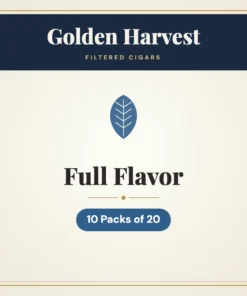 Golden Harvest Full Flavor Filtered Cigars – 10 Packs of 20