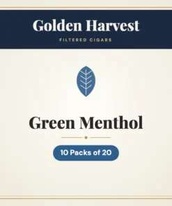 Golden Harvest Green Menthol Filtered Cigars – 10 Packs of 20
