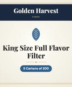 Golden Harvest King Size Full Flavor Filter Tubes – 5 Cartons of 200