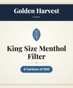 Golden Harvest King Size Menthol Filter Tubes – 5 Cartons of 200