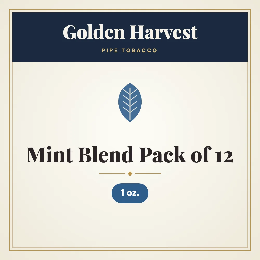 Golden Harvest Mint Blend Pipe Tobacco Pack of 12, 1 oz. 1 Golden Harvest Mint Blend Pipe Tobacco Pack of 12, 1 oz.
