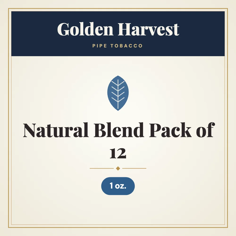 Golden Harvest Natural Blend Pipe Tobacco Pack of 12, 1 oz. 1 Golden Harvest Natural Blend Pipe Tobacco Pack of 12, 1 oz.