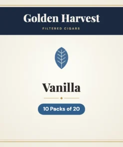 Golden Harvest Vanilla Filtered Cigars – 10 Packs of 20