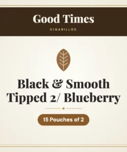 Good Times Black & Smooth Tipped 2/ Blueberry Cigarillos – 15 Pouches of 2