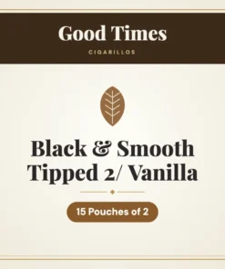 Good Times Black & Smooth Tipped 2/ Vanilla Cigarillos – 15 Pouches of 2