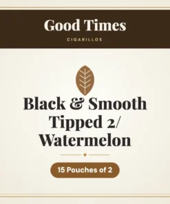 Good Times Black & Smooth Tipped 2/ Watermelon Cigarillos – 15 Pouches of 2