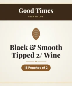 Good Times Black & Smooth Tipped 2/ Wine Cigarillos – 15 Pouches of 2