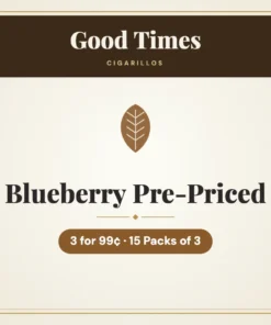 Good Times Blueberry Cigarillos 3 for 99¢ Pre-Priced – 15 Packs of 3