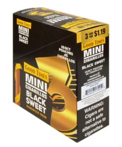 Good Times Mini Black Sweet Cigarillos $1.19 Pre-Priced – 15 Packs of 3