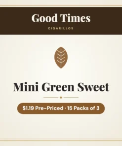 Good Times Mini Green Sweet Cigarillos $1.19 Pre-Priced – 15 Packs of 3