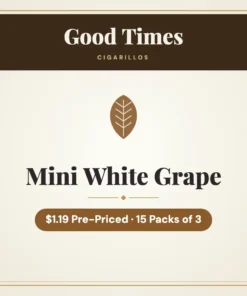 Good Times Mini White Grape Cigarillos $1.19 Pre-Priced – 15 Packs of 3