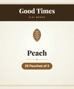 Good Times Peach Flat Wraps – 25 Pouches of 2