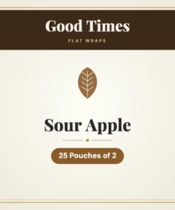Good Times Sour Apple Flat Wraps – 25 Pouches of 2