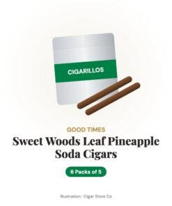 Good Times Sweet Woods Leaf Pineapple Soda Cigars – 6 Packs of 5