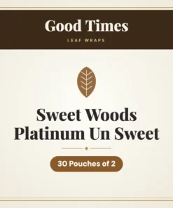 Good Times Sweet Woods Platinum Un Sweet Leaf Wraps – 30 Pouches of 2