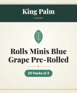 King Palm Rolls Minis Blue Grape Pre-Rolled Cones – 20 Packs of 2