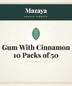Mazaya Gum With Cinnamon Hookah Tobacco 10 Packs of 50