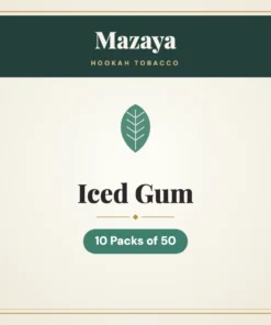Mazaya Iced Gum Hookah Tobacco – 10 Packs of 50