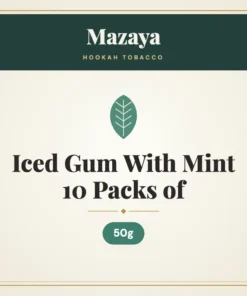 Mazaya Iced Gum With Mint Hookah Tobacco 10 Packs of 50g