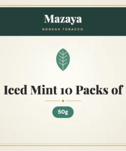 Mazaya Iced Mint Hookah Tobacco 10 Packs of 50g