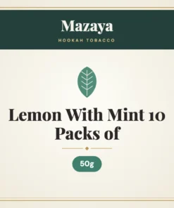 Mazaya Lemon With Mint Hookah Tobacco 10 Packs of 50g