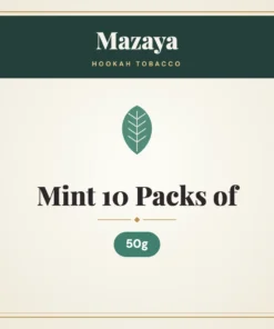 Mazaya Mint Hookah Tobacco 10 Packs of 50g