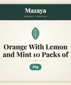Mazaya Orange With Lemon and Mint Hookah Tobacco 10 Packs of 50g