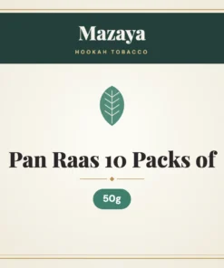 Mazaya Pan Raas Hookah Tobacco 10 Packs of 50g