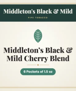 Middleton’s Black & Mild Cherry Blend Pipe Tobacco – 6 Pockets of 1.5 oz