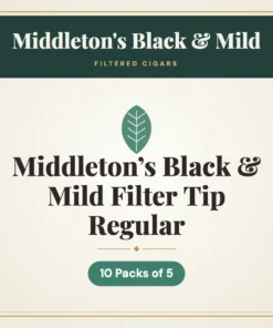 Middleton’s Black & Mild Filter Tip Regular Filtered Cigars – 10 Packs of 5