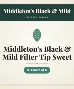 Middleton’s Black & Mild Filter Tip Sweet Filtered Cigars – 10 Packs of 5