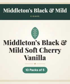 Middleton’s Black & Mild Soft Cherry Vanilla Cigars – 10 Packs of 5