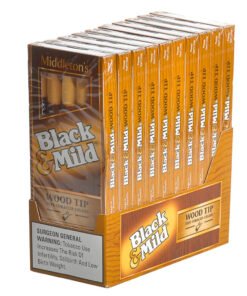 Middleton's Black & Mild Wood Tip Cigars 10 Packs of 5