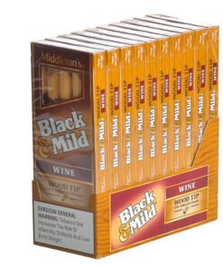 Middleton's Black & Mild Wood Tip Wine Cigars 10 Packs of 5