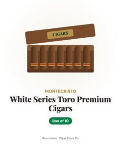 Montecristo White Series Toro Premium Cigars Box of 10