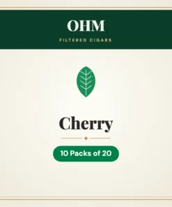 OHM Cherry Filtered Cigars – 10 Packs of 20