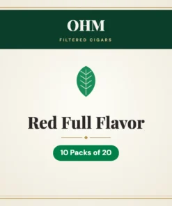 OHM Red Full Flavor Filtered Cigars – 10 Packs of 20