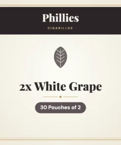 Phillies 2x White Grape Cigarillos – 30 Pouches of 2