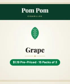 Pom Pom Grape Cigarillos $1.19 Pre-Priced – 15 Packs of 3