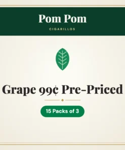 Pom Pom Grape Cigarillos 99¢ Pre-Priced – 15 Packs of 3