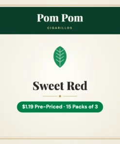 Pom Pom Sweet Red Cigarillos $1.19 Pre-Priced – 15 Packs of 3