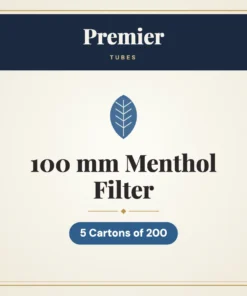 Premier 100 mm Menthol Filter Tubes – 5 Cartons of 200