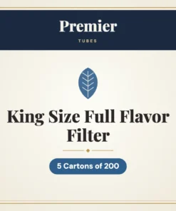 Premier King Size Full Flavor Filter Tubes – 5 Cartons of 200