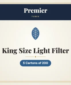 Premier King Size Light Filter Tubes – 5 Cartons of 200