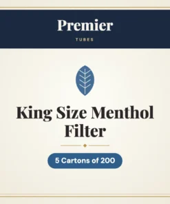Premier King Size Menthol Filter Tubes – 5 Cartons of 200